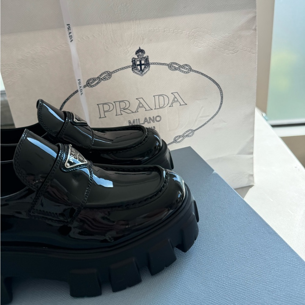 Prada Black Patent Leather Loafers - image 6